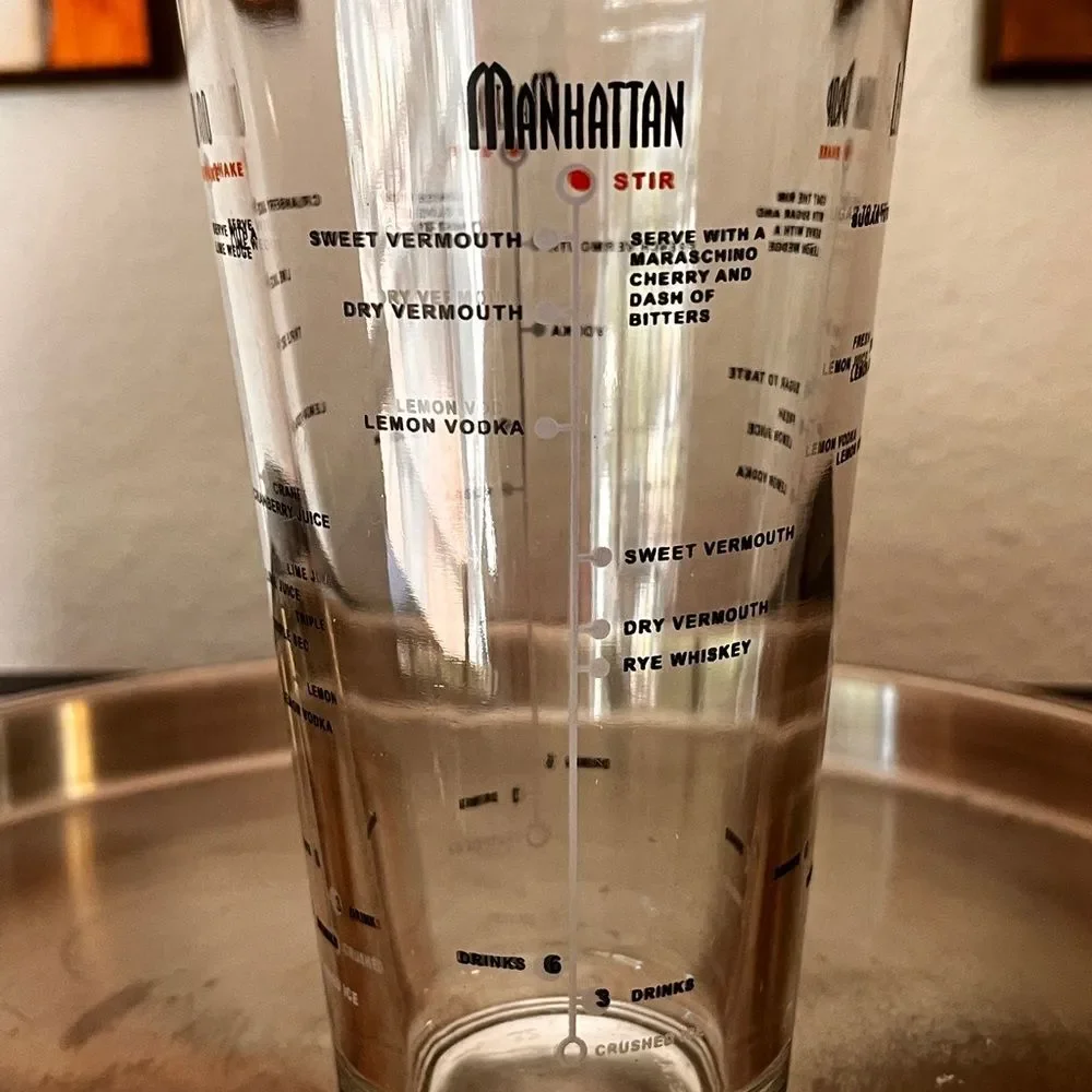Libby Duratuff Manhattan Recipe Cocktail Shaker Glass